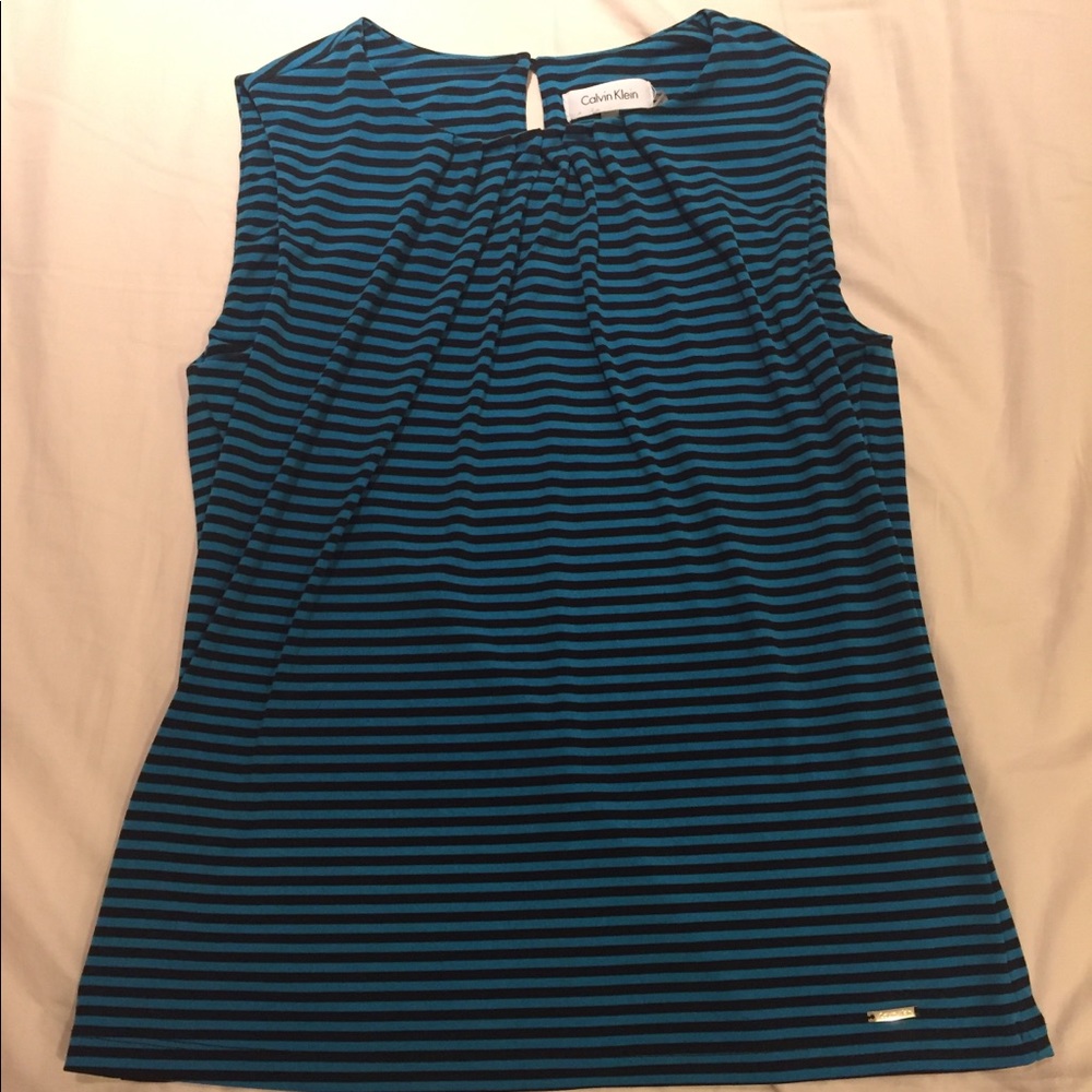 CALVIN KLEIN PLEAT NECK CAMI SLEEVELESS TOP
